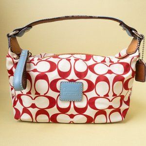 COACH VTG 2000’s Coach Mini Handbag Cream & Red C